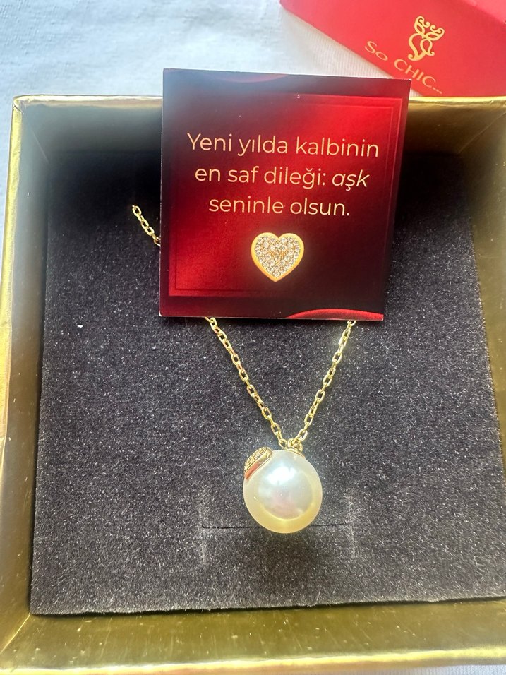 So chic 18 ayar altın kaplama  ask kolye - Görsel 2