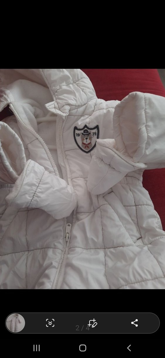 Bebek Beyaz Kapüşonlu Tulumu - Görsel 2