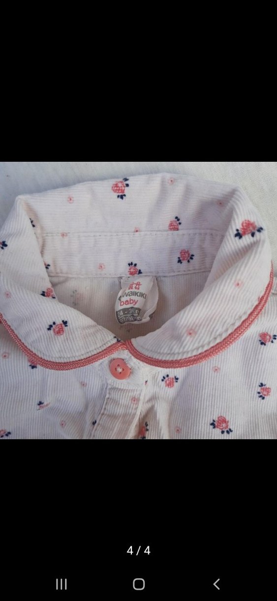 Uzun Kollu Çiçek Desenli Kız benek gömleği - Görsel 3