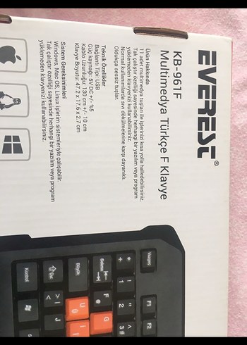 Türkçe F Klavye Siyah - Görsel 2