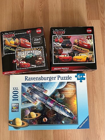 Fisher Price Ravensburger uzay ve arabalar puzzle lar