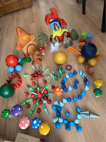 Waldorf montessori ahşap harika materyal