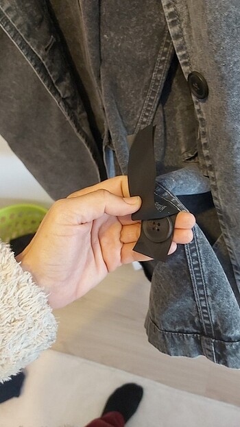 s Beden gri Renk pull and bear denim ceket