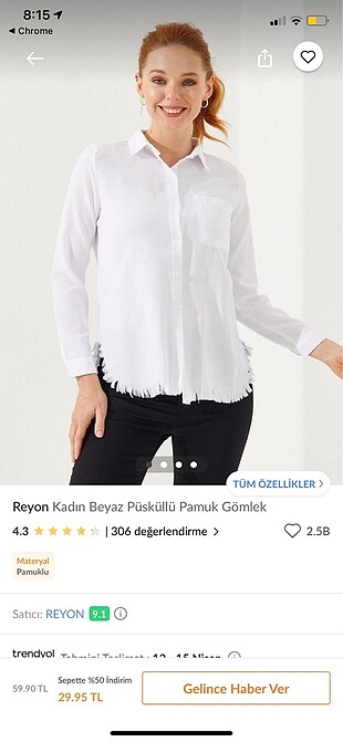 Beyaz Pamuklu Gömlek