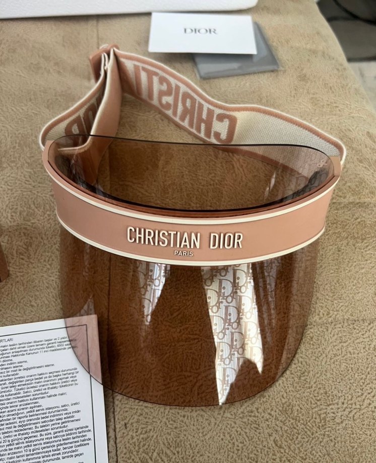 Christian Dior Bej Tokalı Kadın Vizör Şapka - Görsel 3