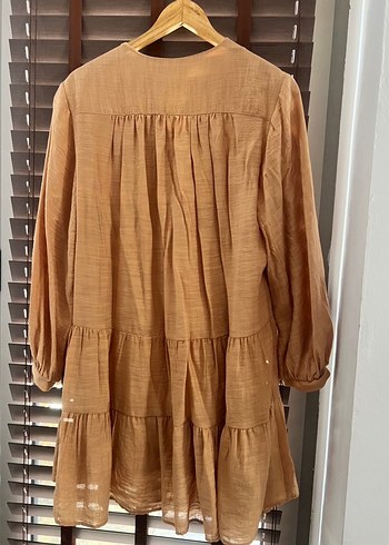 Bej Dantel Detaylı Bohem Midi Tunik - Görsel 5