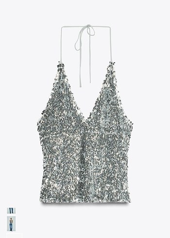 Parlak V Yaka Payetli Kadın Yelek - Görsel 5