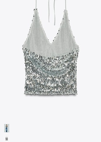 Parlak V Yaka Payetli Kadın Yelek - Görsel 6