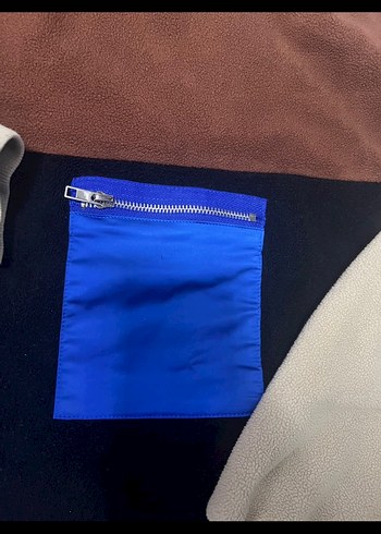 Renk Bloklu Erkek Fermuarlı Sweatshirt - Görsel 2