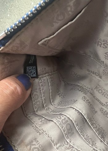 Michael Kors Baskılı Mavi Deri Kadın Cüzdanı - Görsel 3