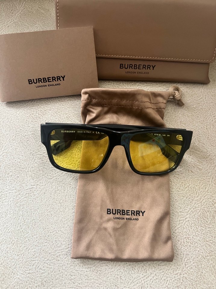 Burberry Kadın Sarı Şeffaf Camlı Gözlük - Görsel 4