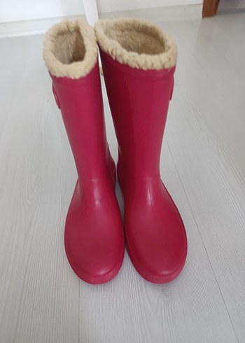 Kız Çocuk Pembe Kürklü Lastik Bot