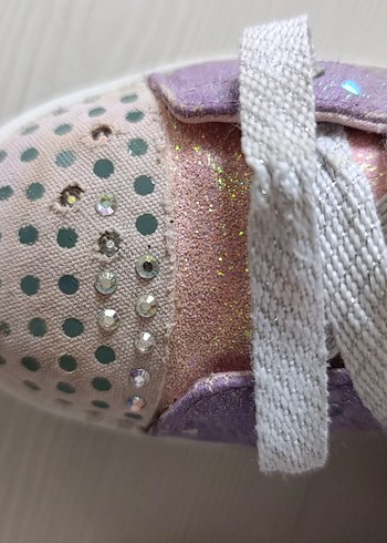 Kız Çocuk Mor Bağcıklı ve Cırt Cırtlı Spor Ayakkabı - Görsel 4