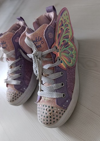 Kız Çocuk Mor Bağcıklı ve Cırt Cırtlı Spor Ayakkabı - Görsel 3