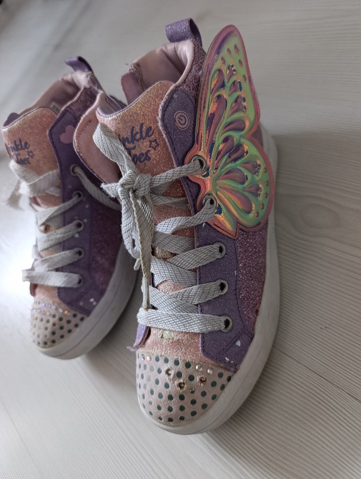 Kız Çocuk Mor Bağcıklı ve Cırt Cırtlı Spor Ayakkabı - Görsel 3