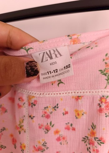 11-12 Yaş Beden pembe Renk Pembe Renkli Askılı Fırfırlı Kız Elbisesi