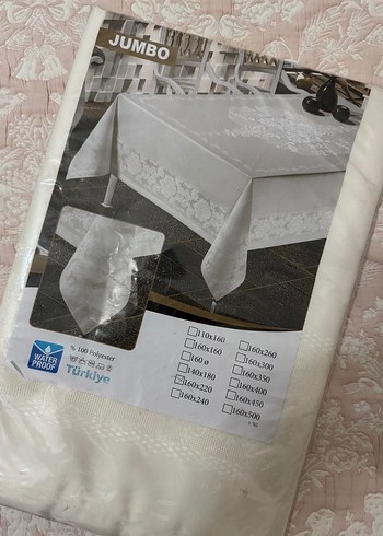 Beyaz Nakışlı JUMBO Masa Örtüsü - Görsel 2