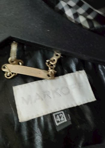 Düğmeli Siyah Deri Uzun Yağmurluk - Görsel 2