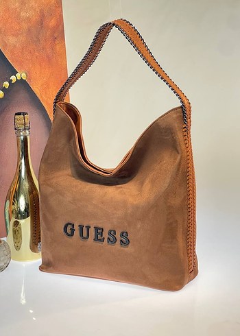 GUESS Kahverengi Süet Kadın Omuz Çantası