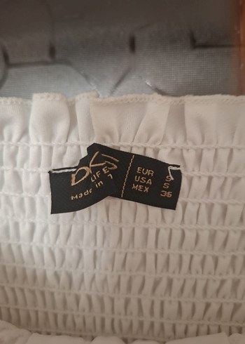 Beyaz Uzun Kollu Straplez Kadın Bluz - Görsel 5