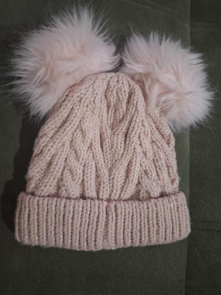 Bej Örgü Kadın Bere İki Ponponlu 8.12 yaş - Görsel 3