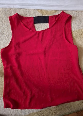 Kırmızı Kolsuz Basic Kadın Atlet - Görsel 3