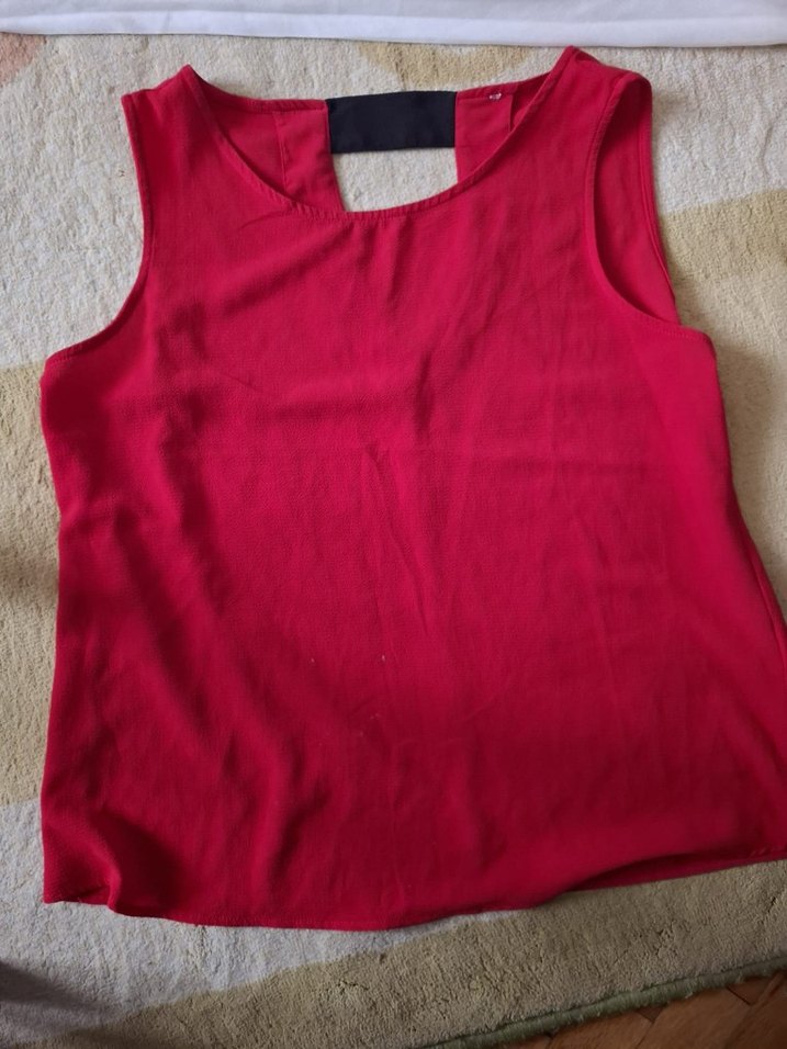 Kırmızı Kolsuz Basic Kadın Atlet - Görsel 2