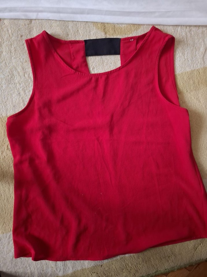 Kırmızı Kolsuz Basic Kadın Atlet - Görsel 3