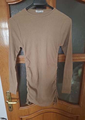 Bej Triko Bluz, Uzun Kollu, Midi Boy - Görsel 2