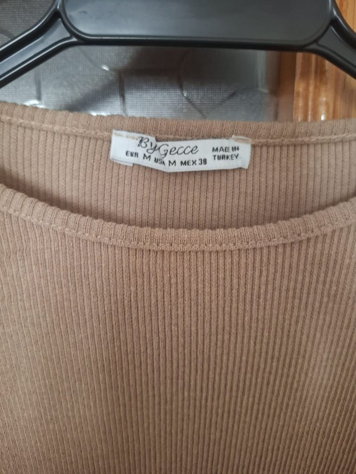 Bej Triko Bluz, Uzun Kollu, Midi Boy - Görsel 5