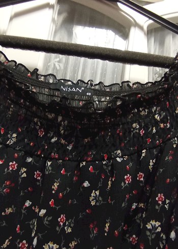 Nisan marka Siyah Desenli Uzun Bohem Elbise - Görsel 6