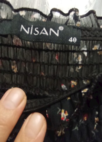 Nisan marka Siyah Desenli Uzun Bohem Elbise - Görsel 8