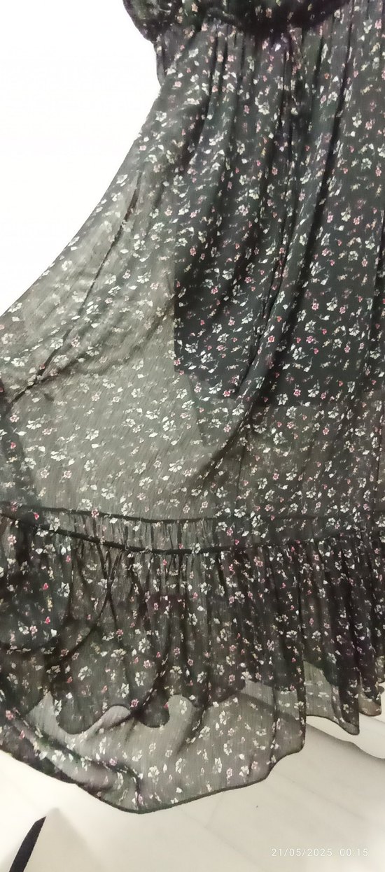 Nisan marka Siyah Desenli Uzun Bohem Elbise - Görsel 2