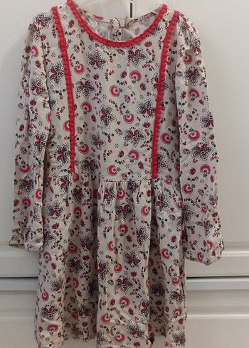 Dantel Detaylı Çiçek Desenli Bohem Kız Elbisesi - Görsel 4