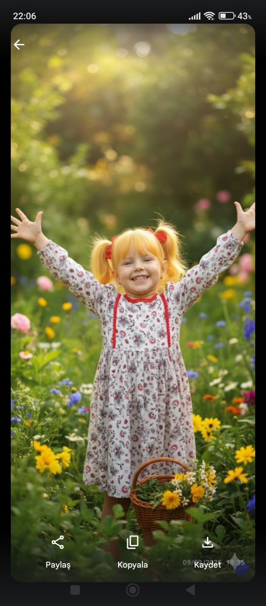 Dantel Detaylı Çiçek Desenli Bohem Kız Elbisesi - Görsel 2