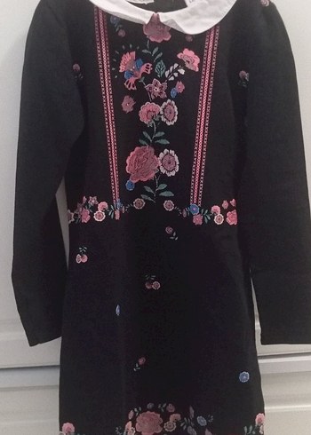 LC Waikiki Nakışlı Siyah Kız Çocuk Elbise - Görsel 8