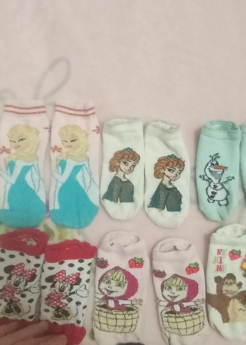 Kız Çocukları için Renkli Baskılı Örme Çoraplar - Görsel 5