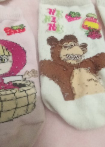 Kız Çocukları için Renkli Baskılı Örme Çoraplar - Görsel 6