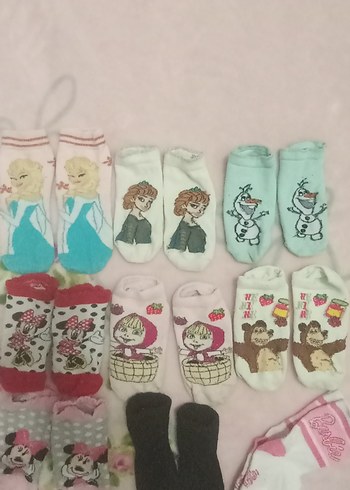 Kız Çocukları için Renkli Baskılı Örme Çoraplar - Görsel 2