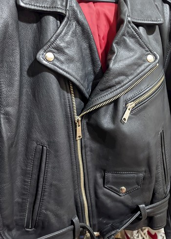 hakiki deri vintage motorcu montu - Görsel 2