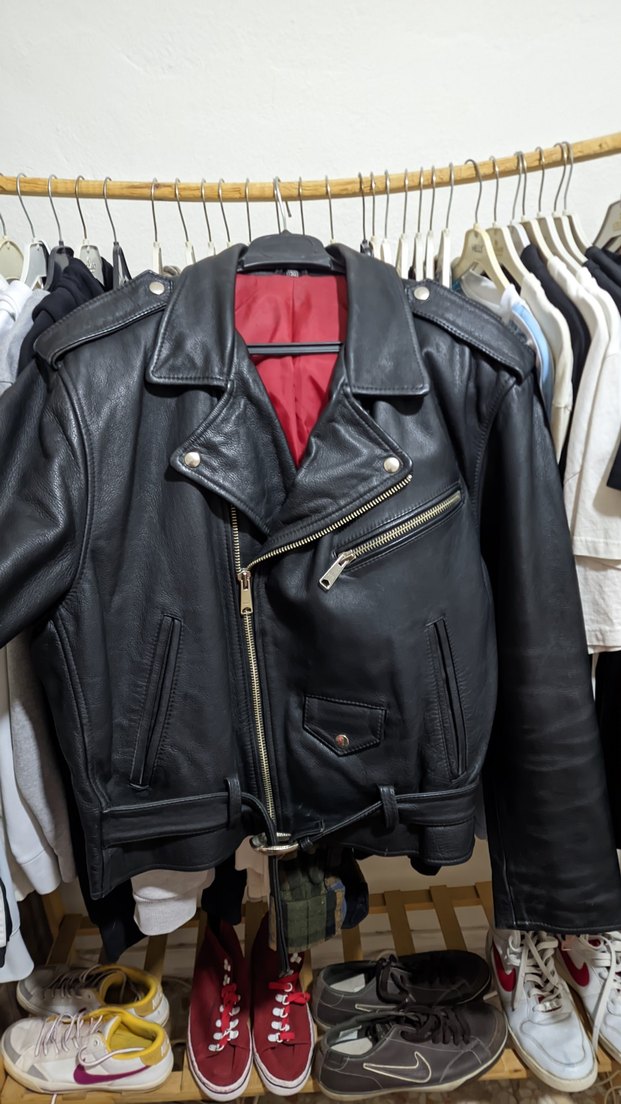 hakiki deri vintage motorcu montu - Görsel 3