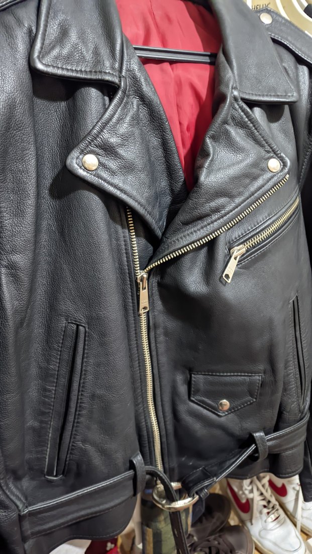 hakiki deri vintage motorcu montu - Görsel 2