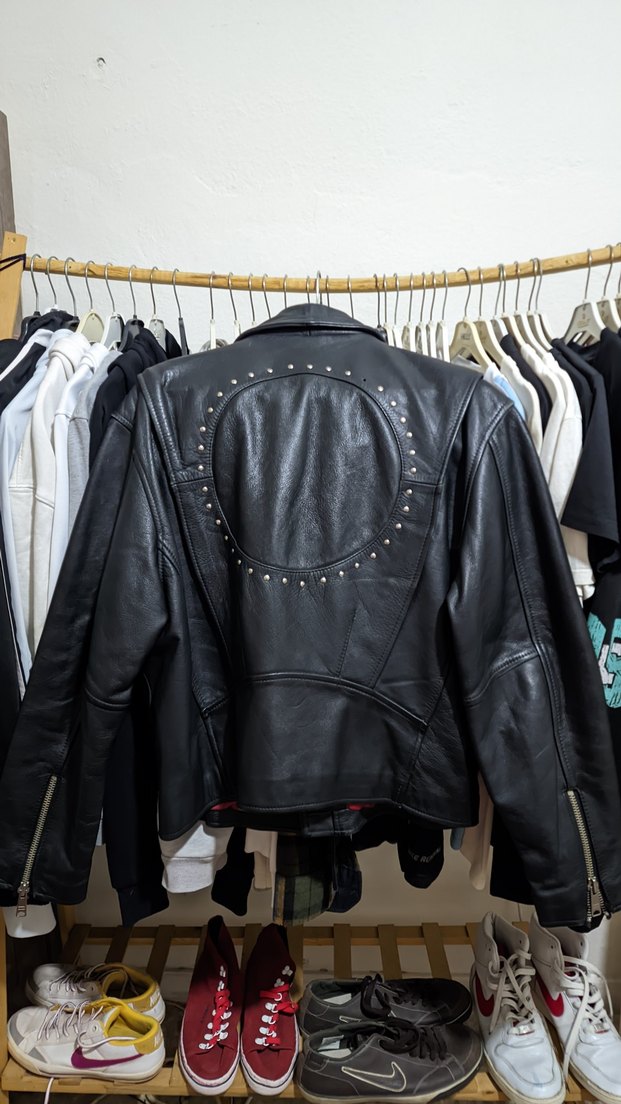 hakiki deri vintage motorcu montu - Görsel 5