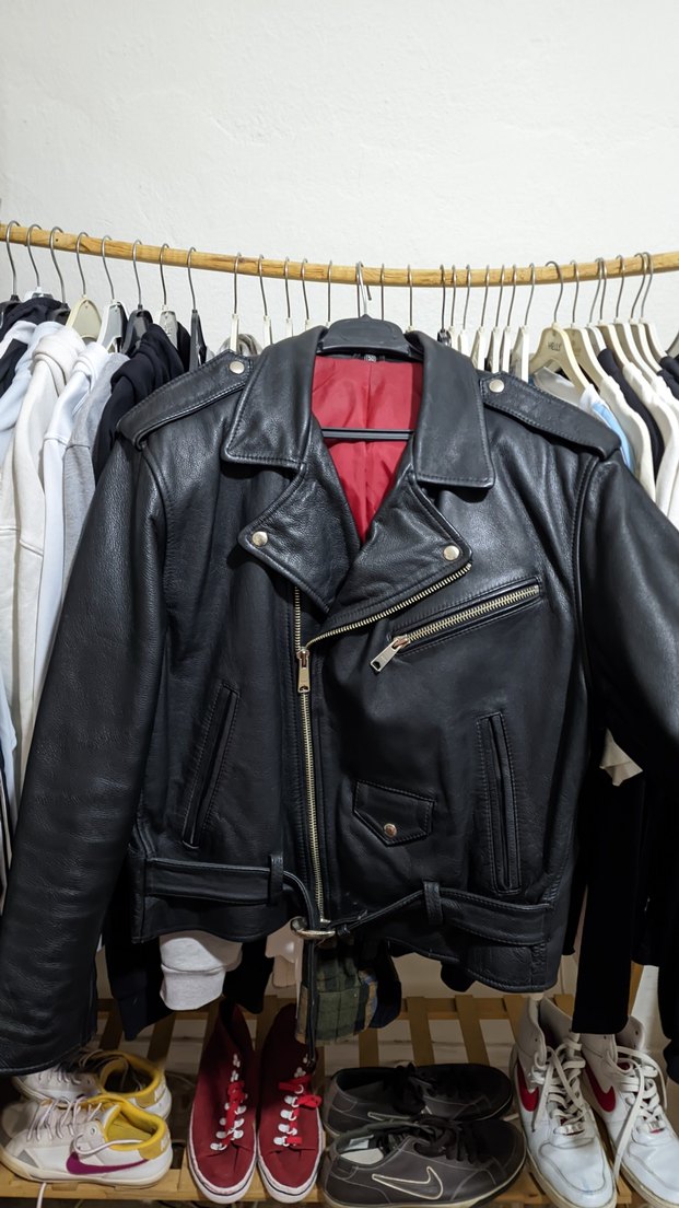 hakiki deri vintage motorcu montu - Görsel 4