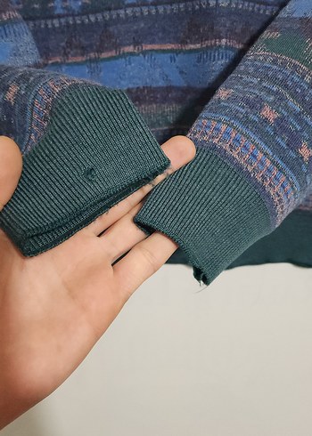 unisex oversize vintage desenli kazak - Görsel 6