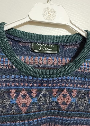 unisex oversize vintage desenli kazak - Görsel 2