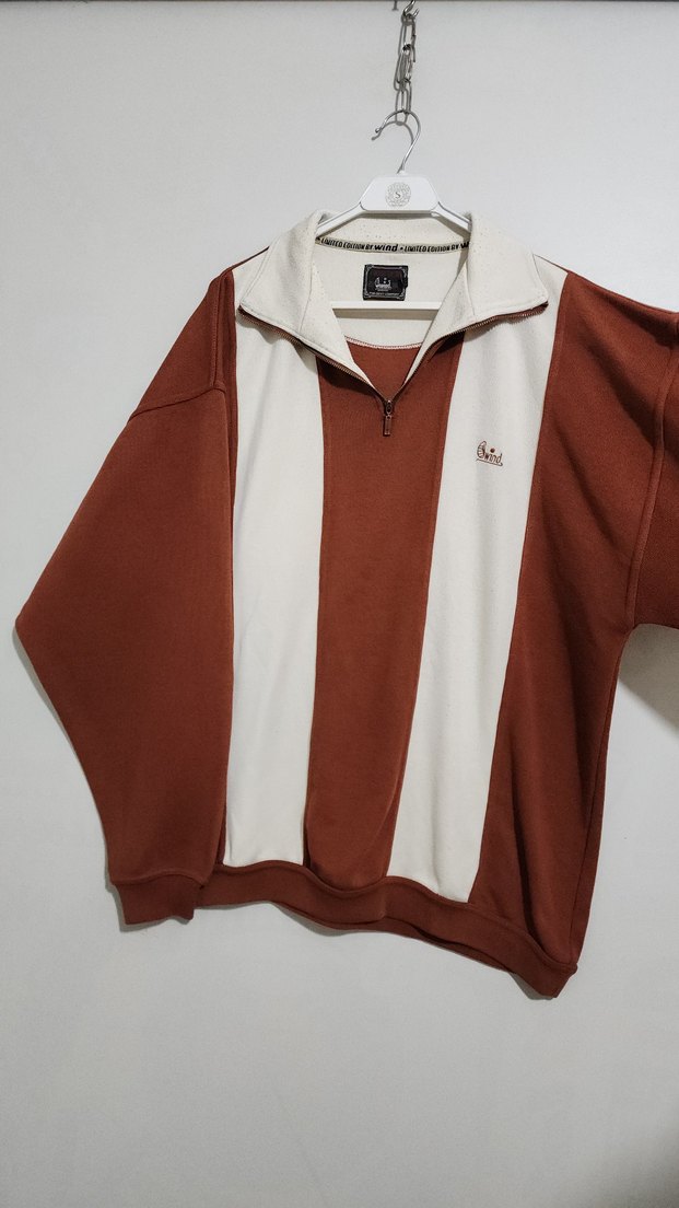 Fermuarlı Uzun Kollu vintage sweatshirt - Görsel 5