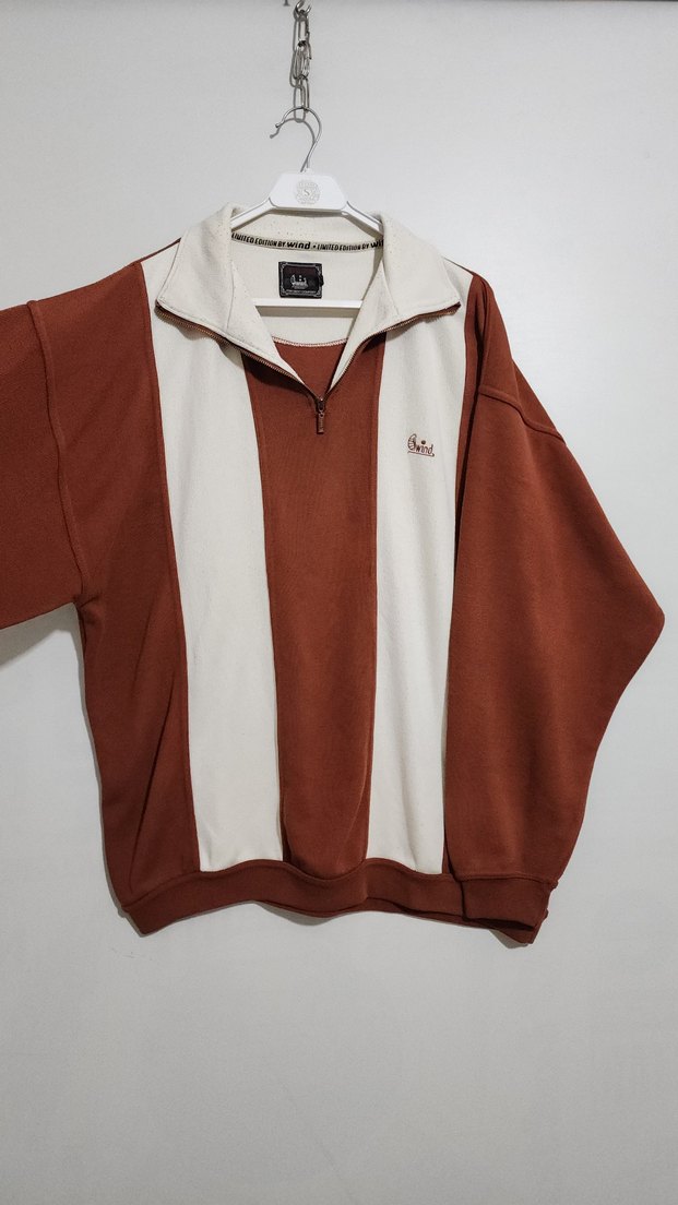 Fermuarlı Uzun Kollu vintage sweatshirt - Görsel 4