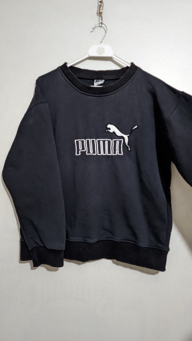 Puma Siyah Oversize vintage Sweatshirt - Görsel 4