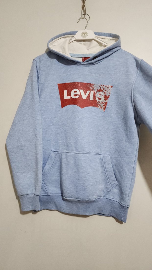 Levis Erkek Mavi Kapüşonlu Sweatshirt - Görsel 5